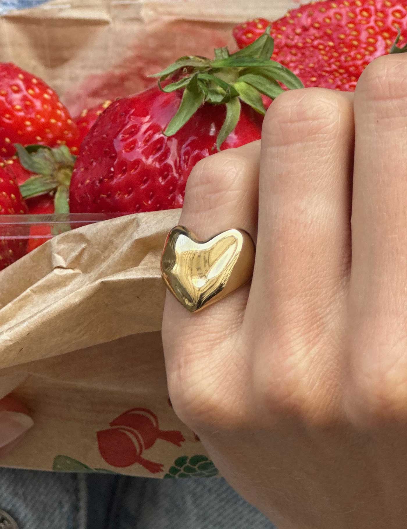 Bague coeur SOURCE - Plaqué or