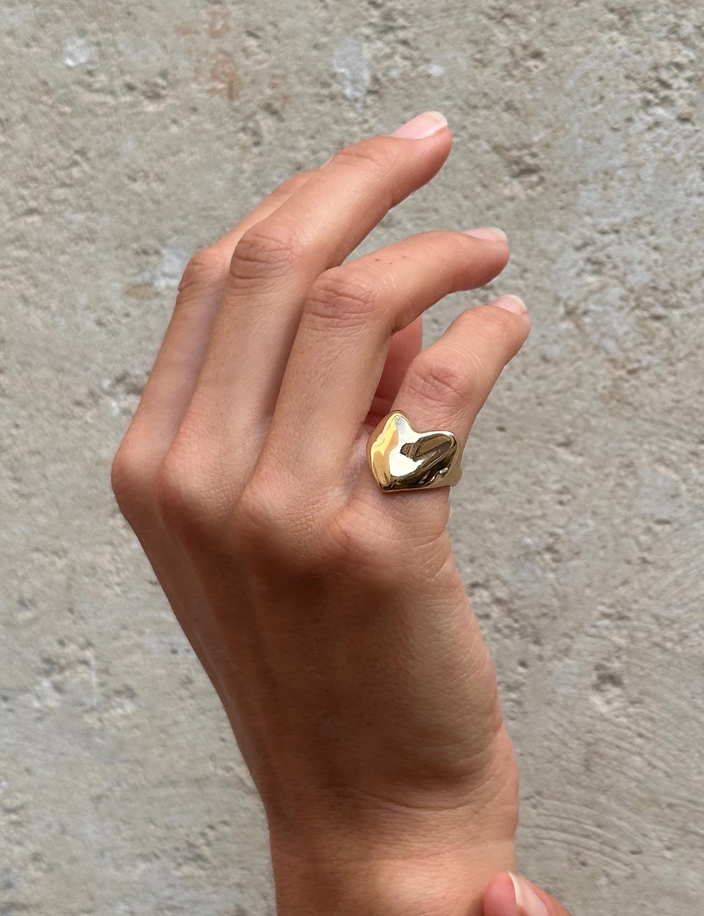 Bague coeur SOURCE - Plaqué or