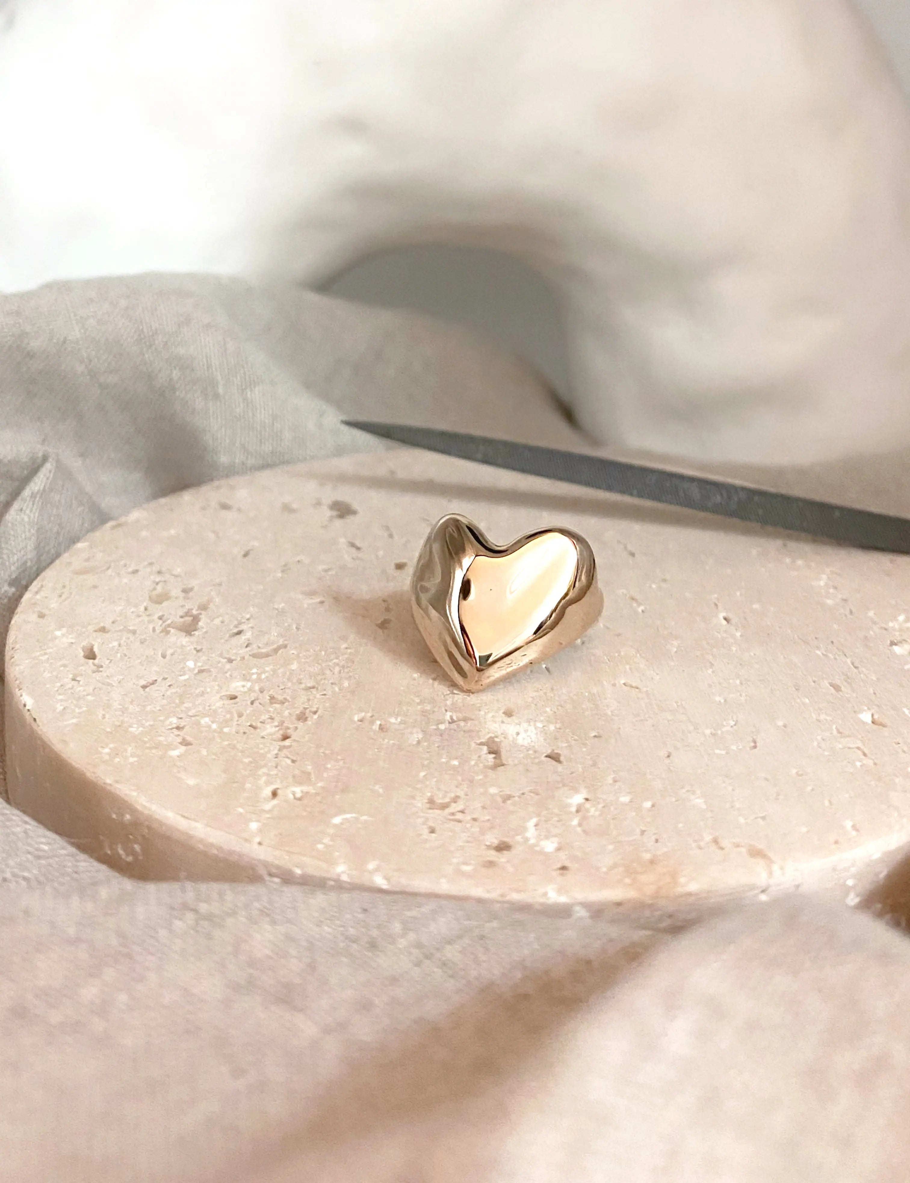 Bague coeur SOURCE - Plaqué or