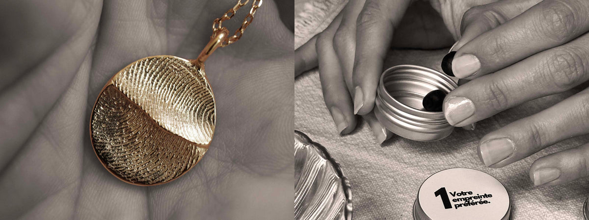 Bijoux empreinte personnalisés, idée cadeau de Noël fait main à Paris