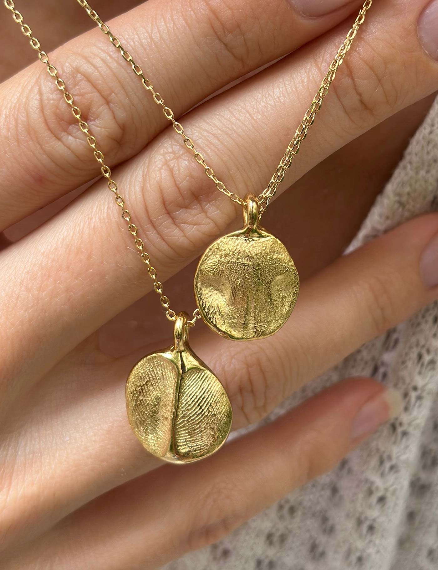 Collier pendentif empreinte digitale et pendentif empreinte truffe de chien ou chat en plaqué or, bijou personnalisé unique