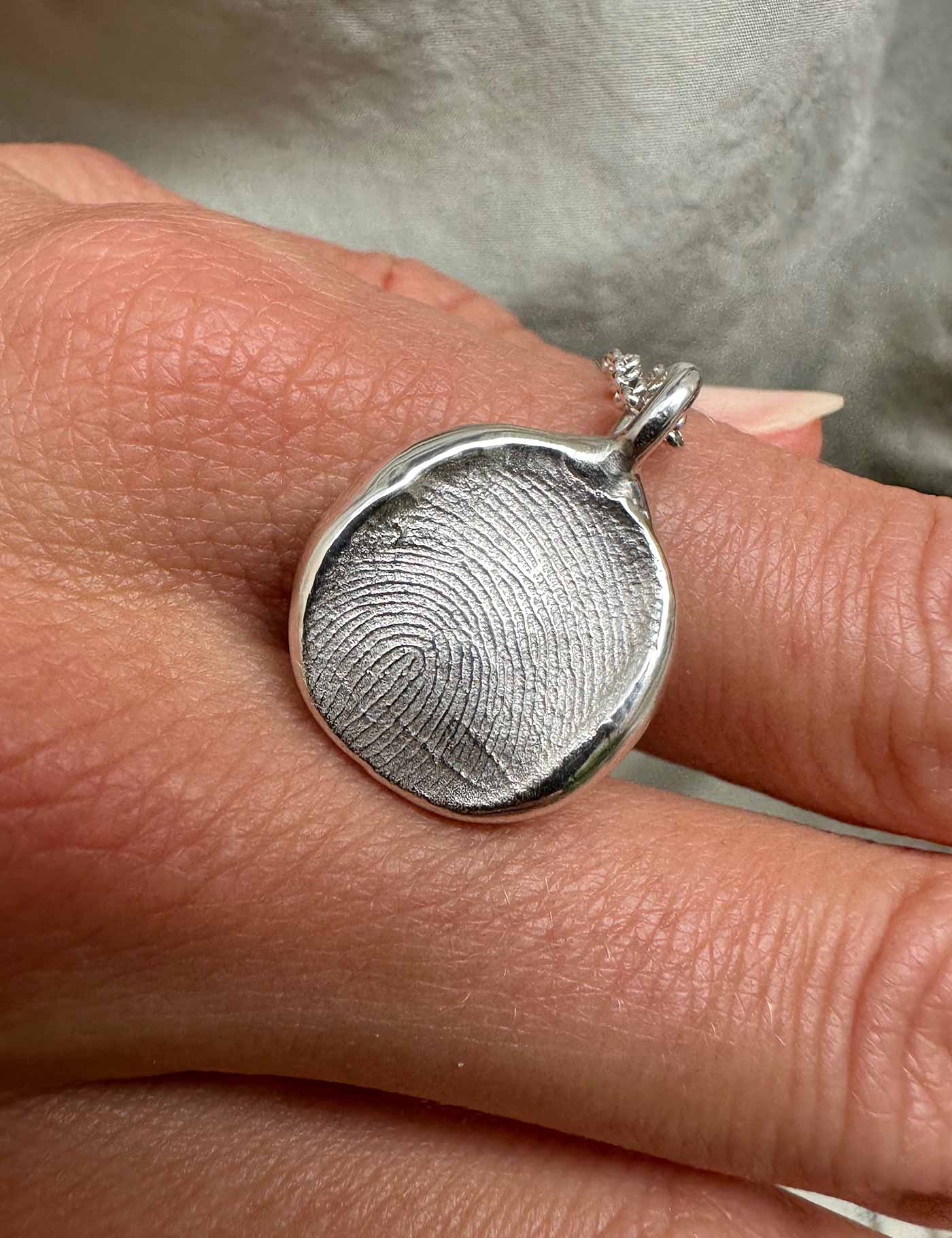 Collier Médaillon Empreintes digitales sur-mesure - Argent 925